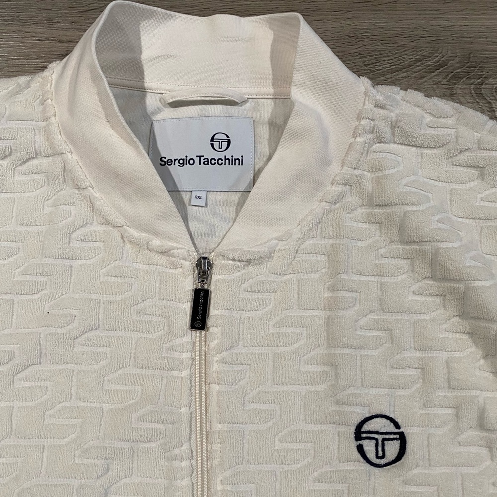 Sergio Tacchini Livata Logo Jacquard Cotton Blend‎ French Terry Cloth 3XL - Picture 5 of 10